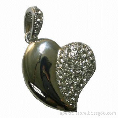 Heart Shape USB Flash Drive, Made of ABS Material, Comes with Plug-and-play Function